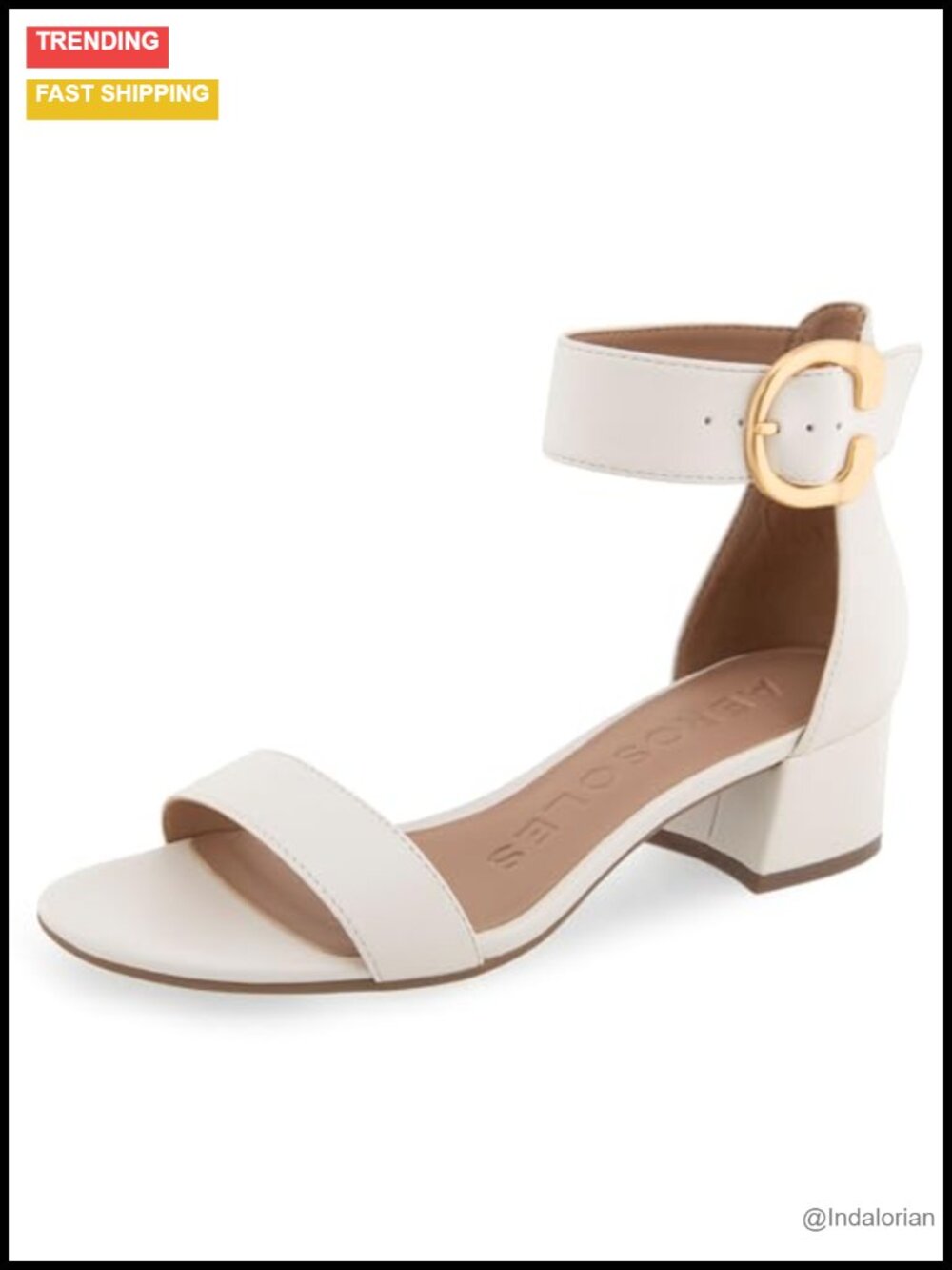 Faux Leather Block Heel Heeled Sandals Ankle Strap Buckle Casual